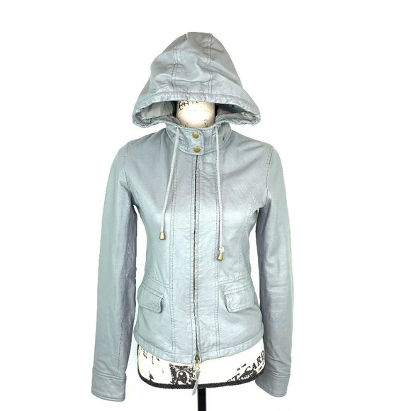 Joie Jackets & Blazers - Joie Lambskin Leather Jacket S Hooded Silk Lined